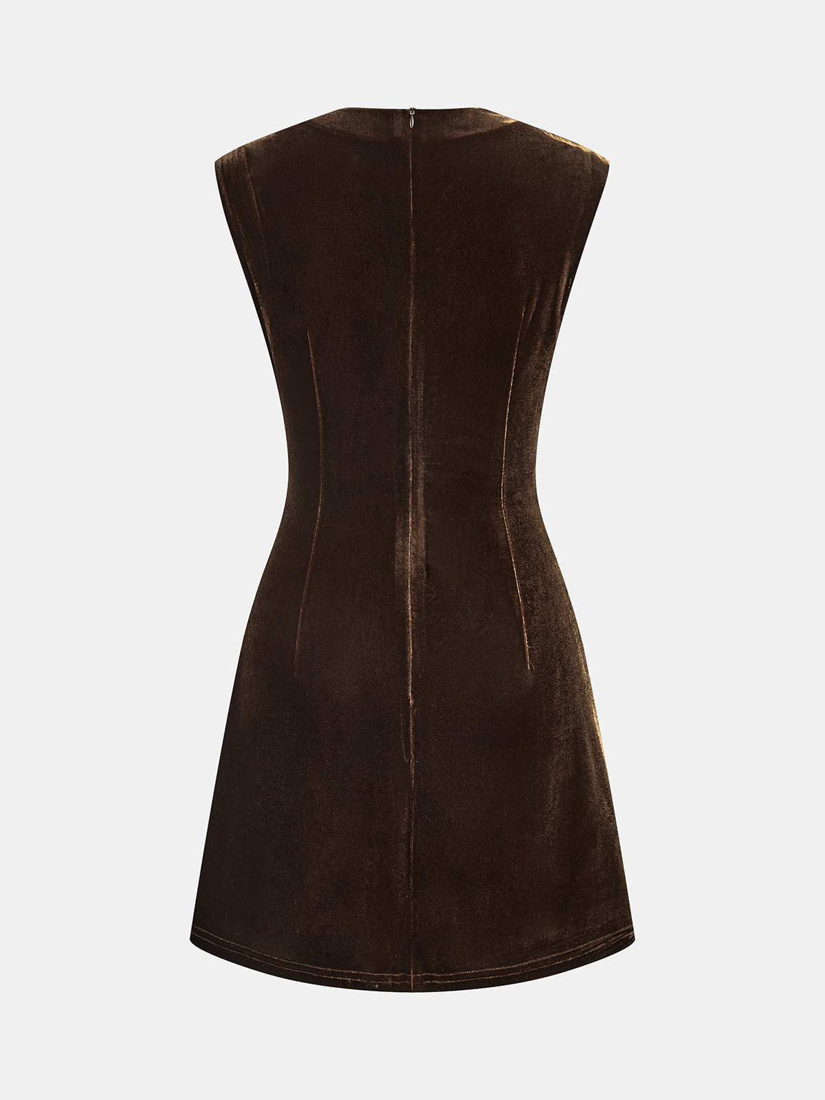 Mini-robe sans manches en velours à mors