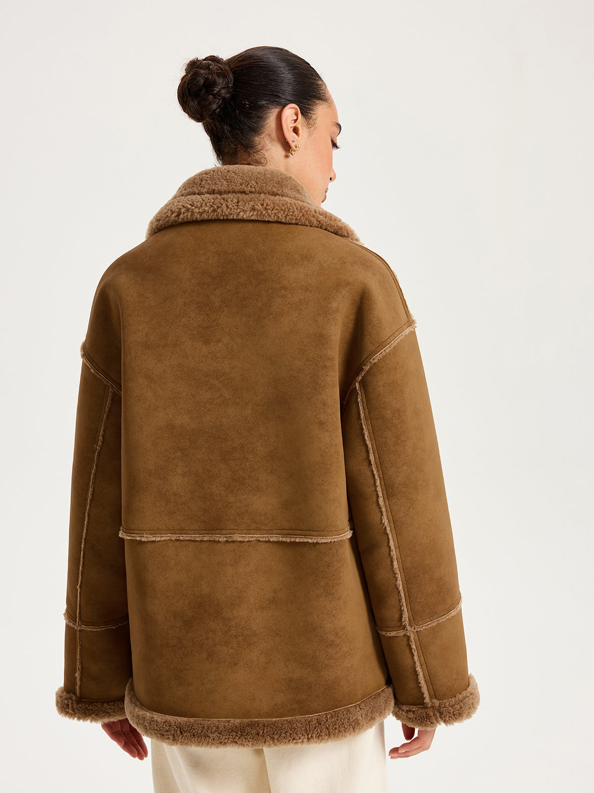 Wendejacke mit Shearling-Kragen