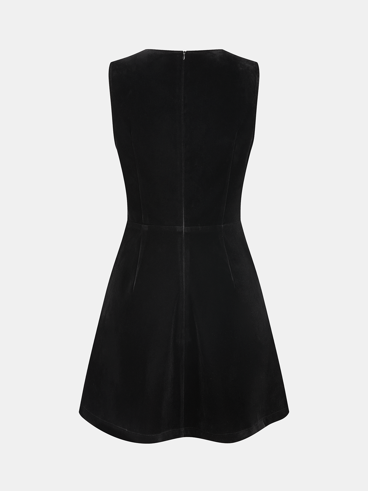 Bow Embellished Velvet Sleeveless Mini Dress