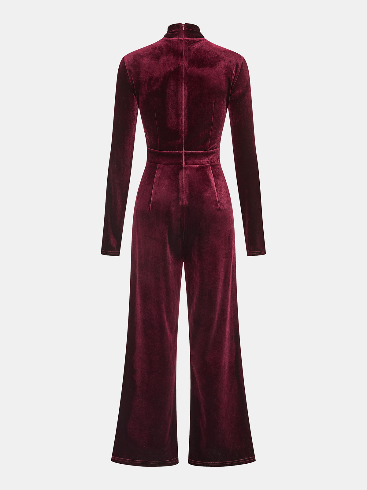 Velvet Cross-Neck Wide-Leg Jumpsuit