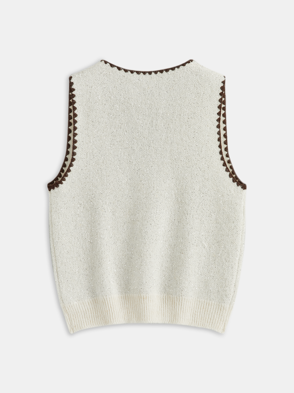 Contrast Scalloped Trim Sleeveless Vest