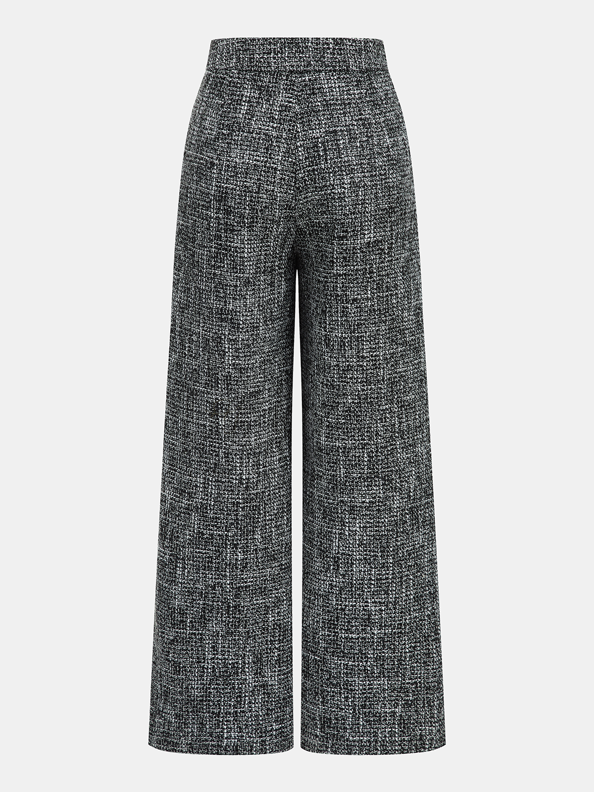 Tweedhose mit weitem Bein und mittlerer Leibhöhe