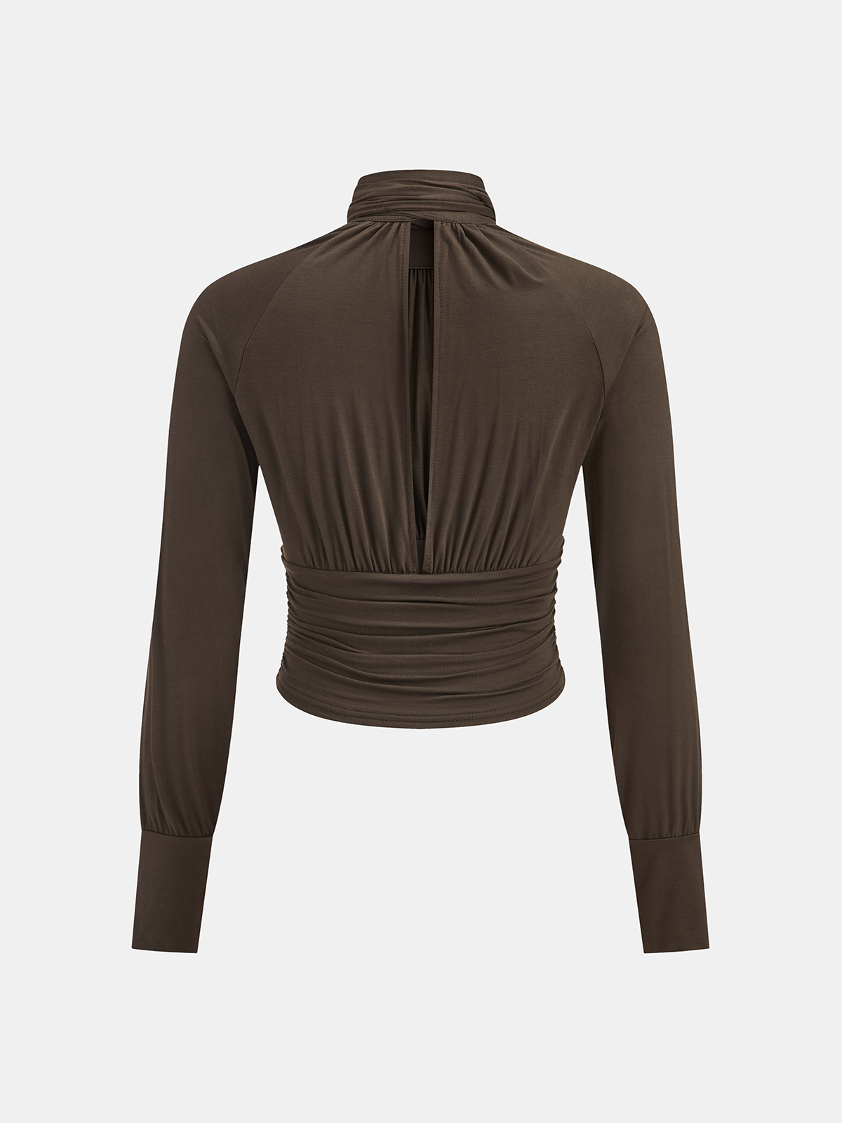 Tie-Neck Ruched Blouse