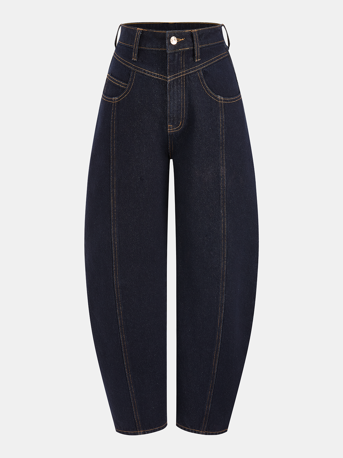 Jean balloon taille mi-haute