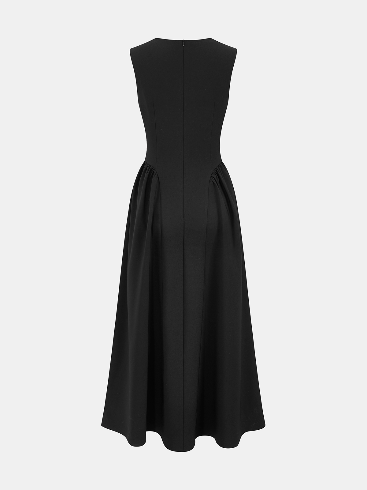 Keyhole Neckline Sleeveless Large-Flare Maxi Dress