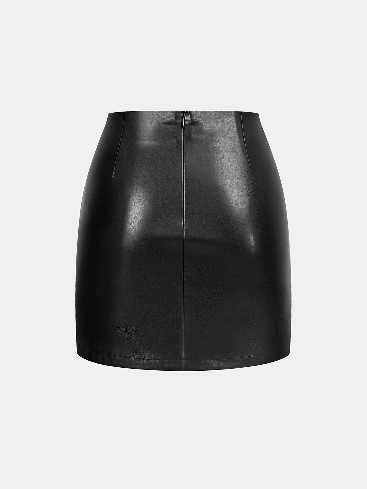 Asymmetrical Stud Faux Leather Mini Skirt