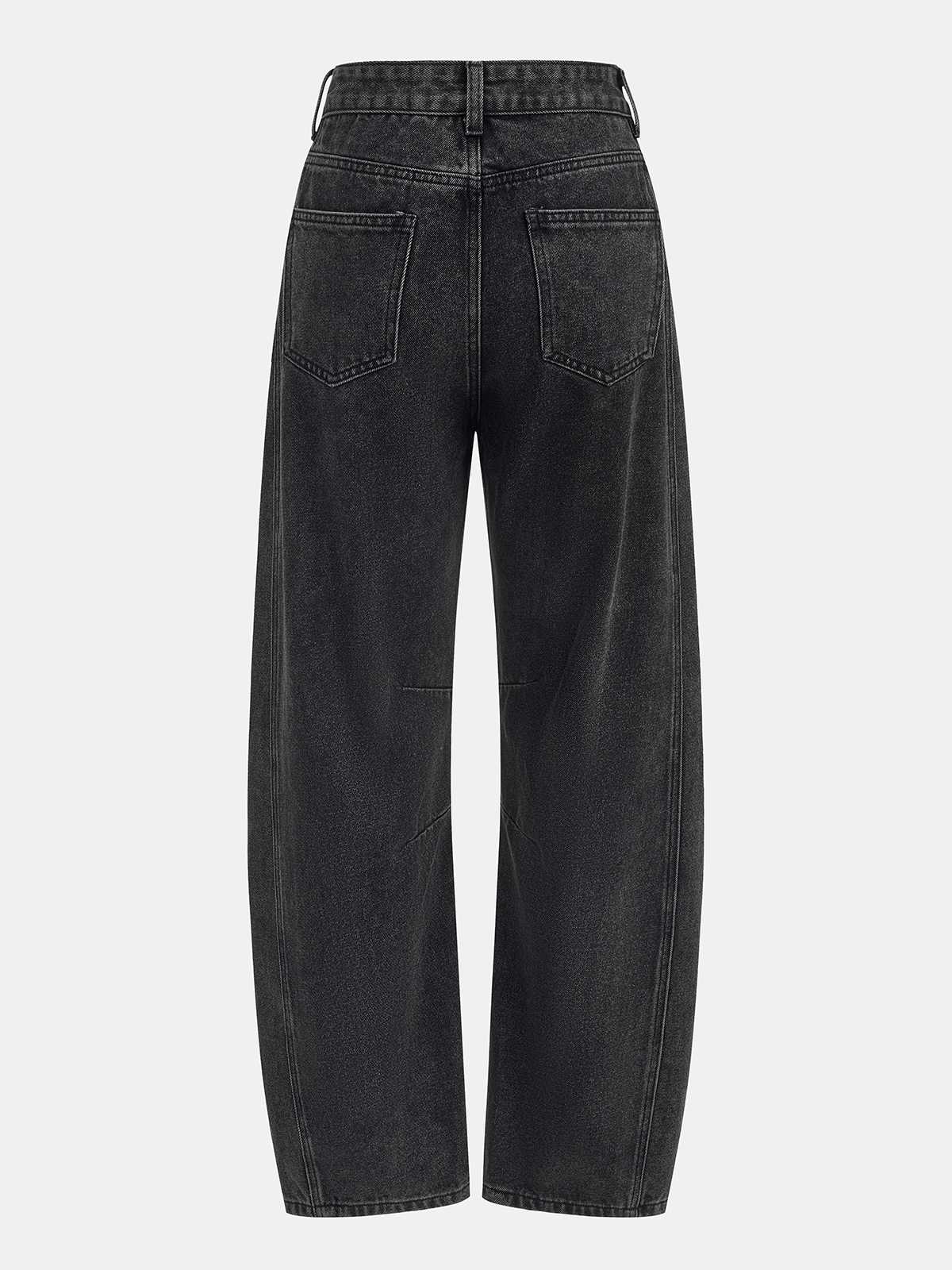 Mid-Waist Denim Curved-Leg Jeans