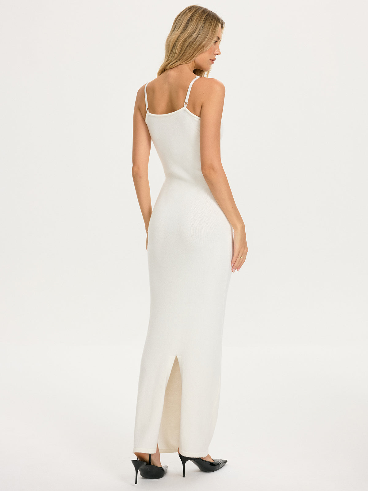 Slim-Fit Knit Cami Maxi Dress without Belt