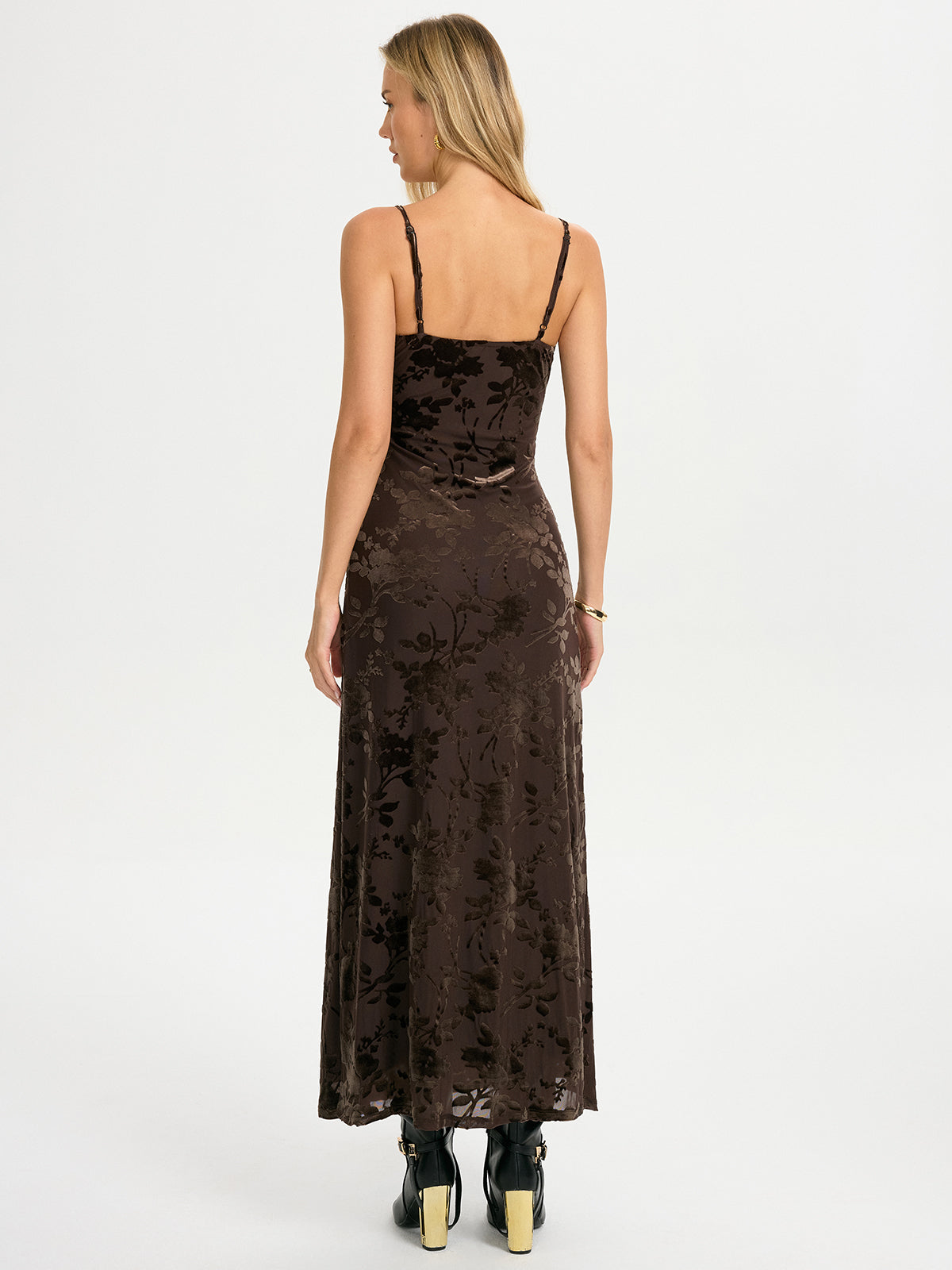 Velvet Floral Cami Maxi Dress