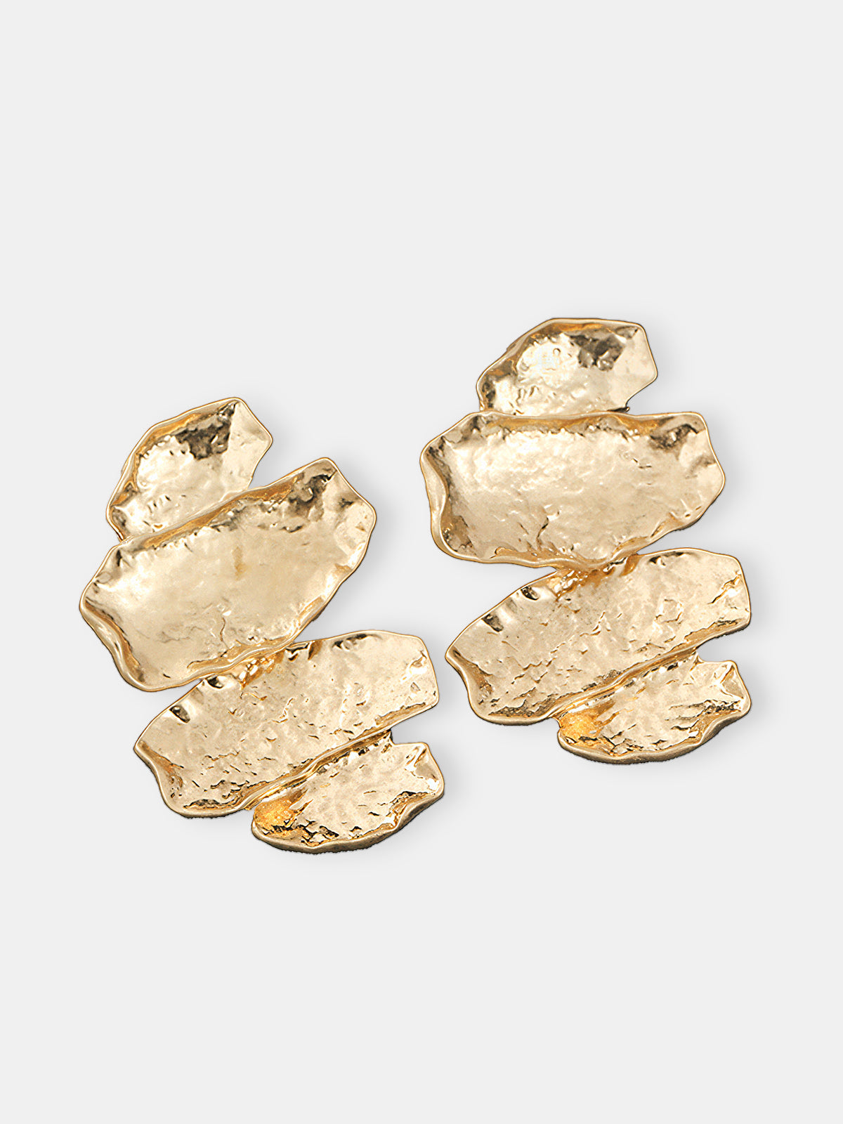 Textured Stacked Statement Earrings