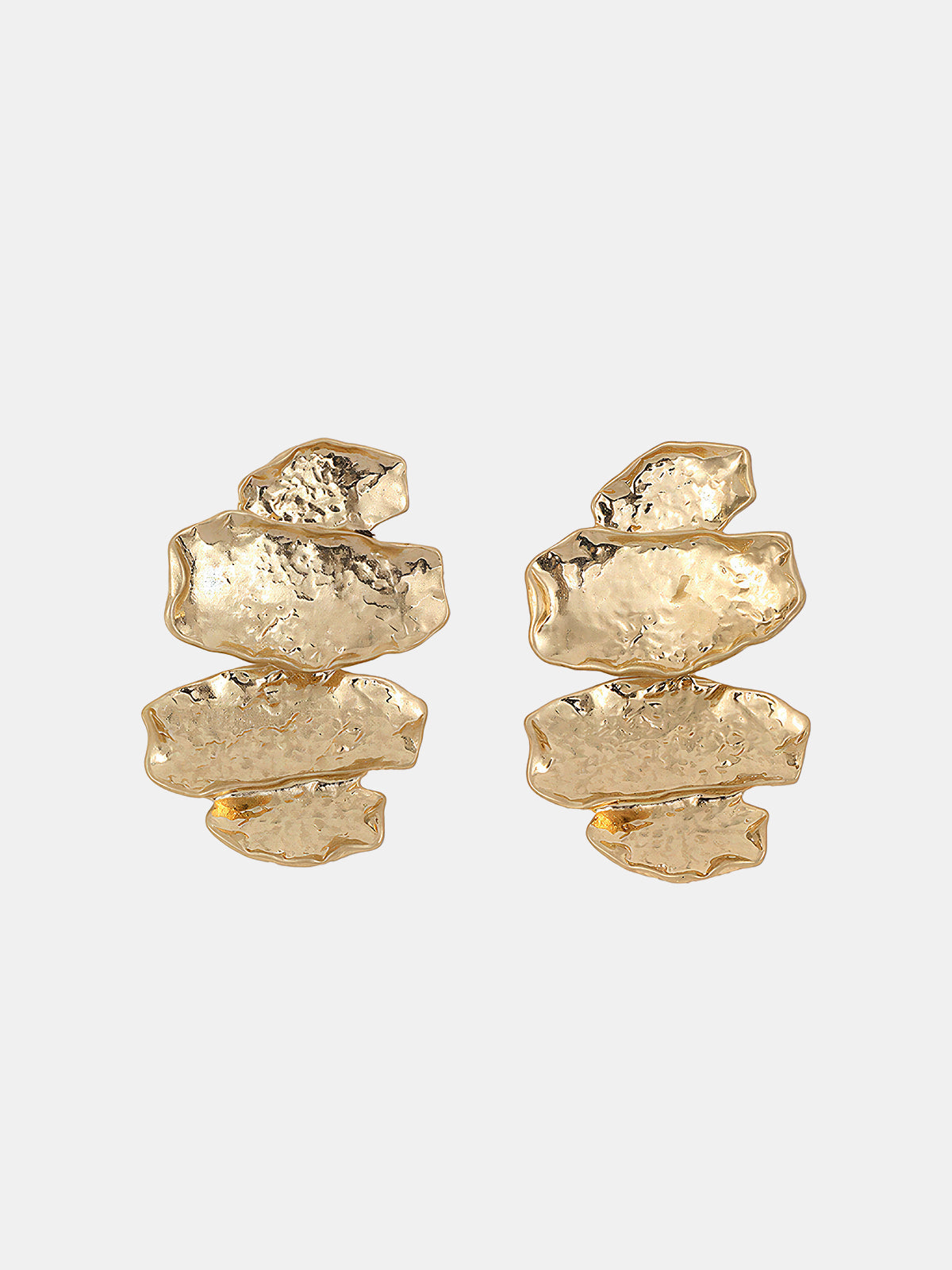 Textured Stacked Statement Earrings