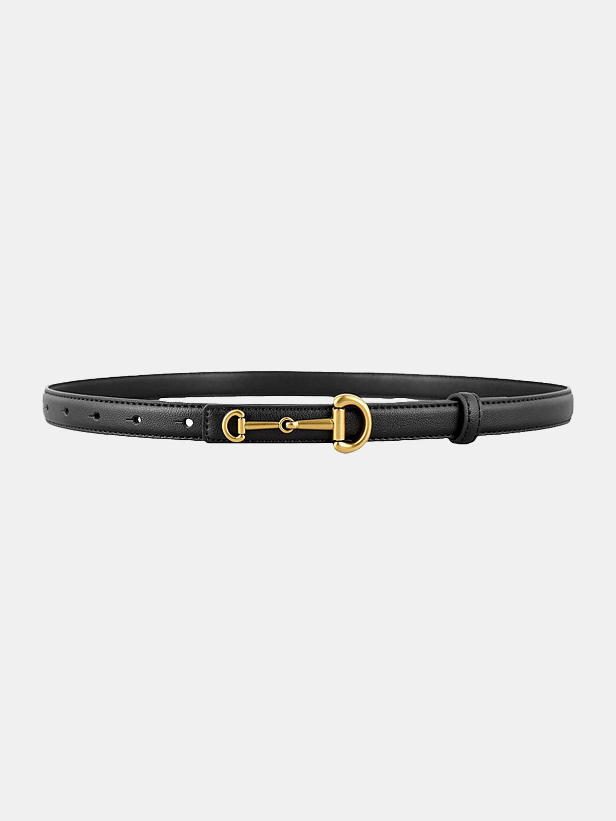 Horsebit Buckle Leather Belt
