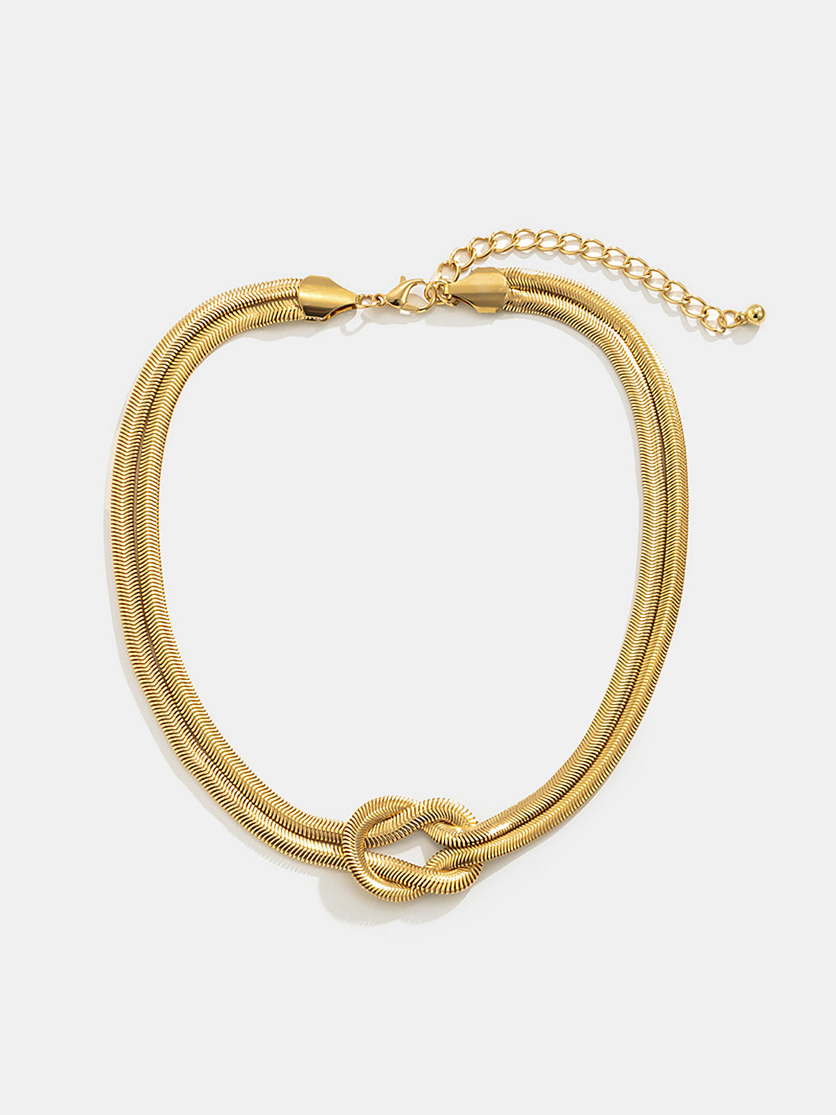 Knot Detail Double-Strand Snake Chain Necklace
