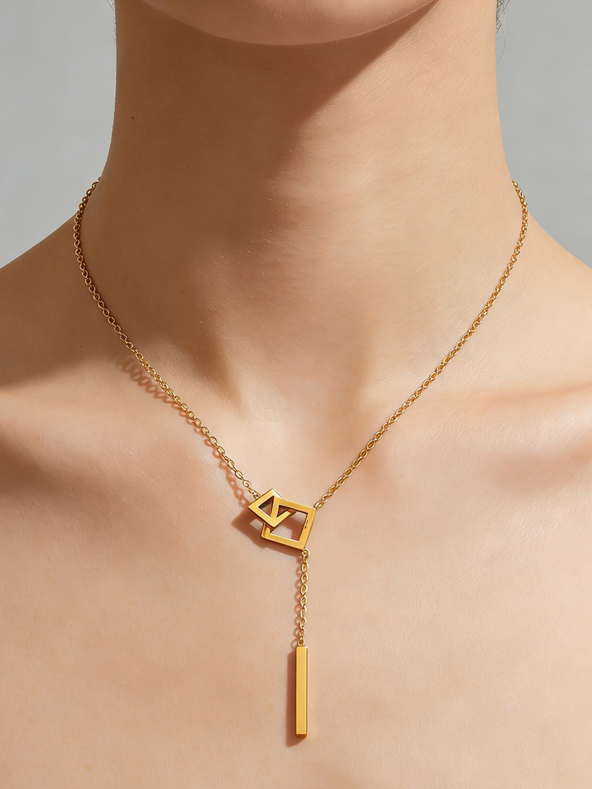 Geometric Pendant Y-Necklace