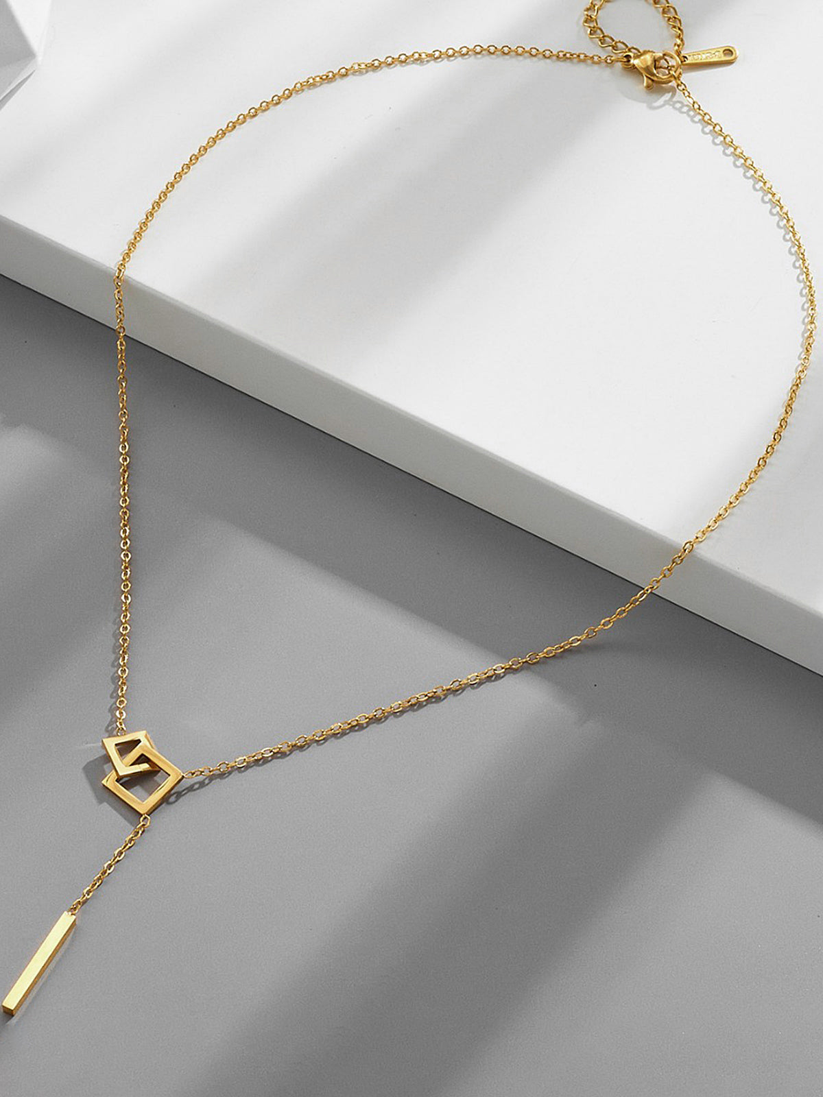 Geometric Pendant Y-Necklace