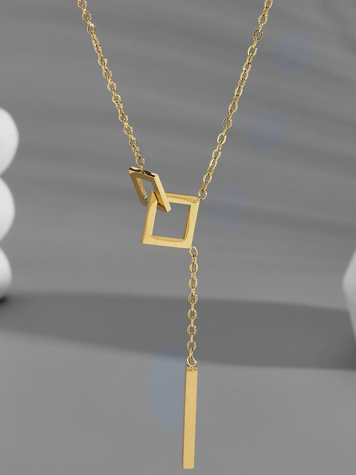 Geometric Pendant Y-Necklace