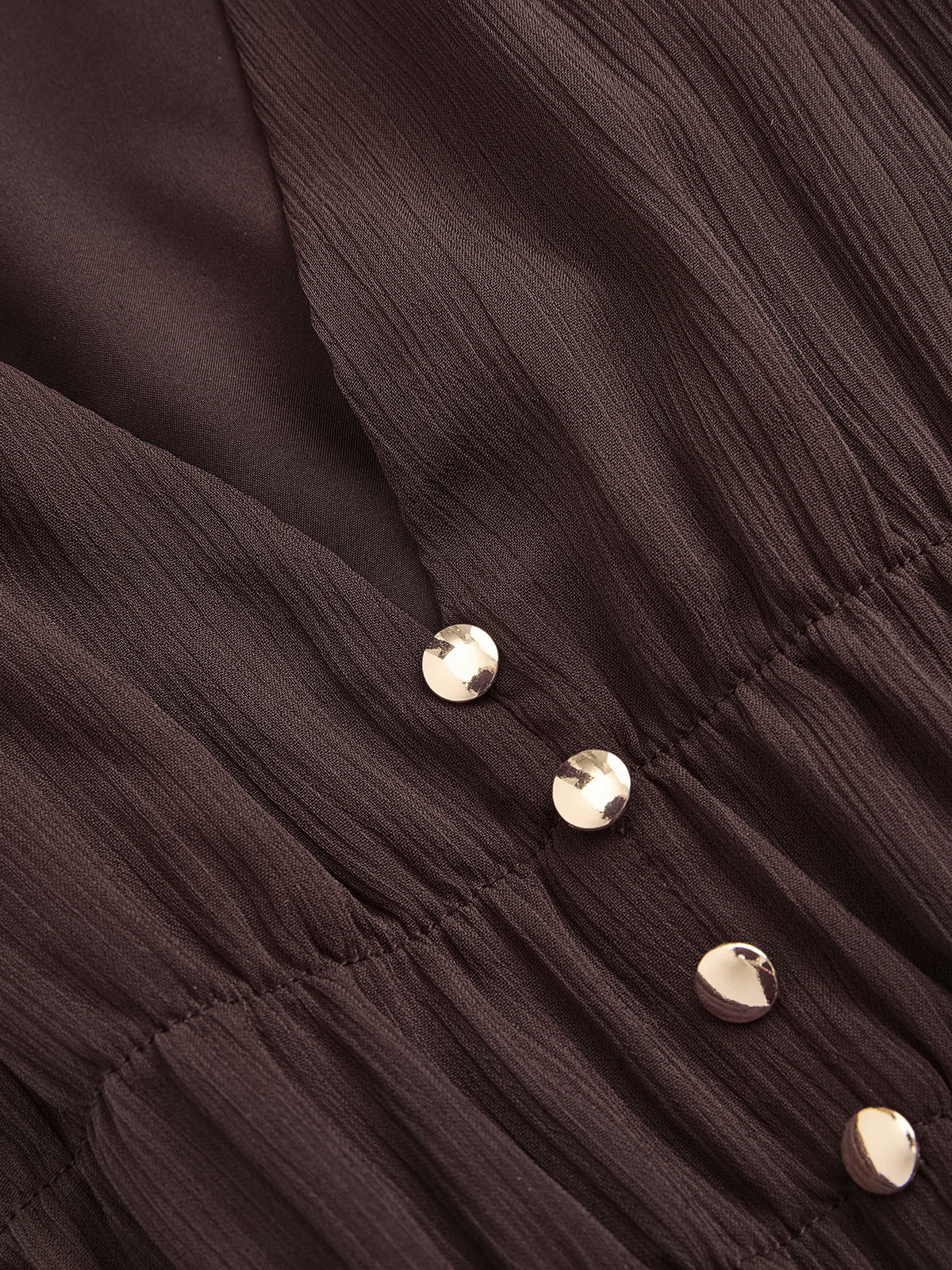 Chiffon V-Neck Puff-Sleeve Maxi Dress