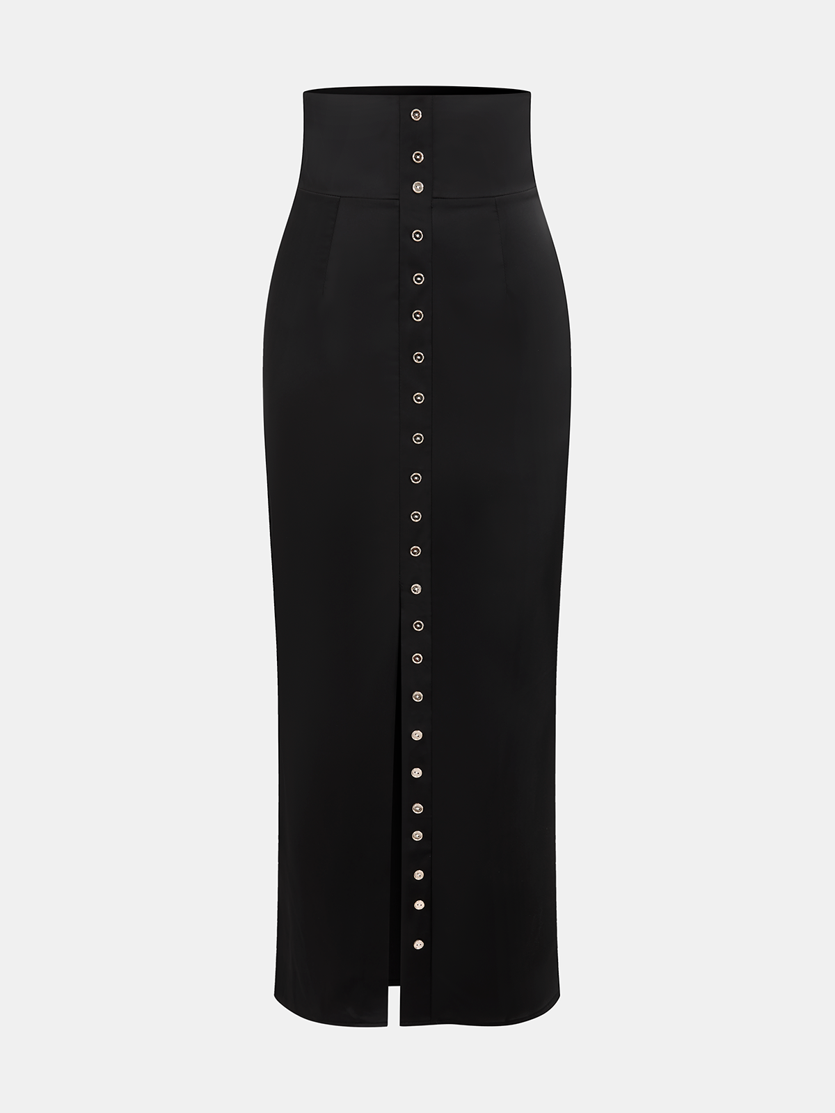 Ensemble top col bénitier satiné et jupe taille haute
