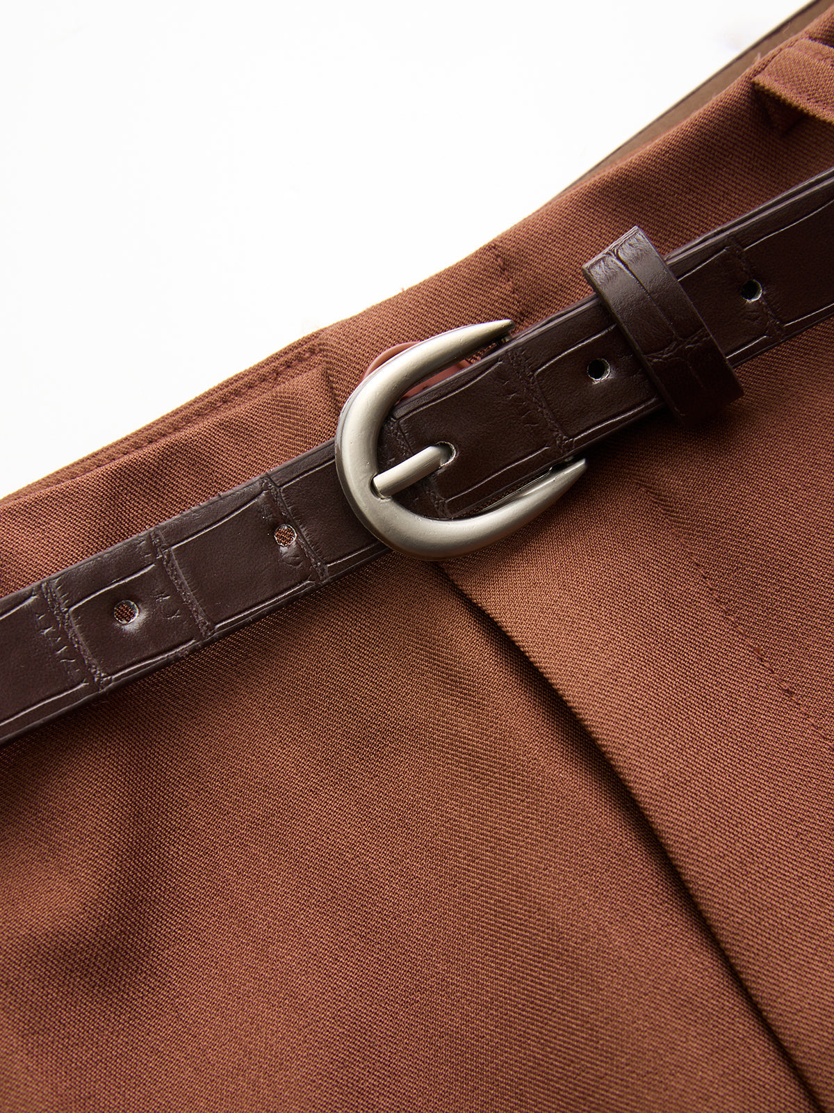 Belted Pleated Balloon-Leg Pants