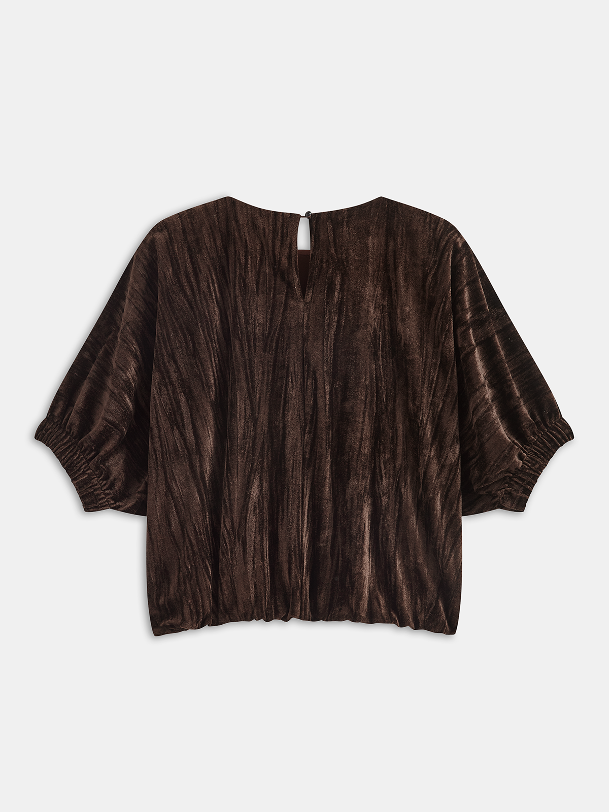 Velvet Batwing-Sleeve Crop Top