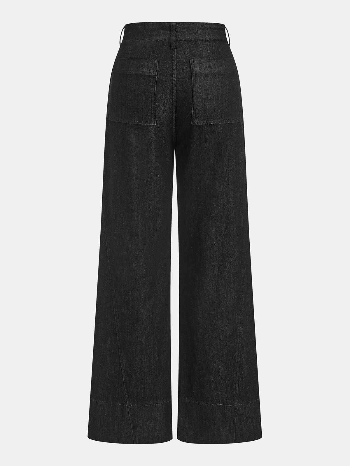 Jean large taille haute en denim