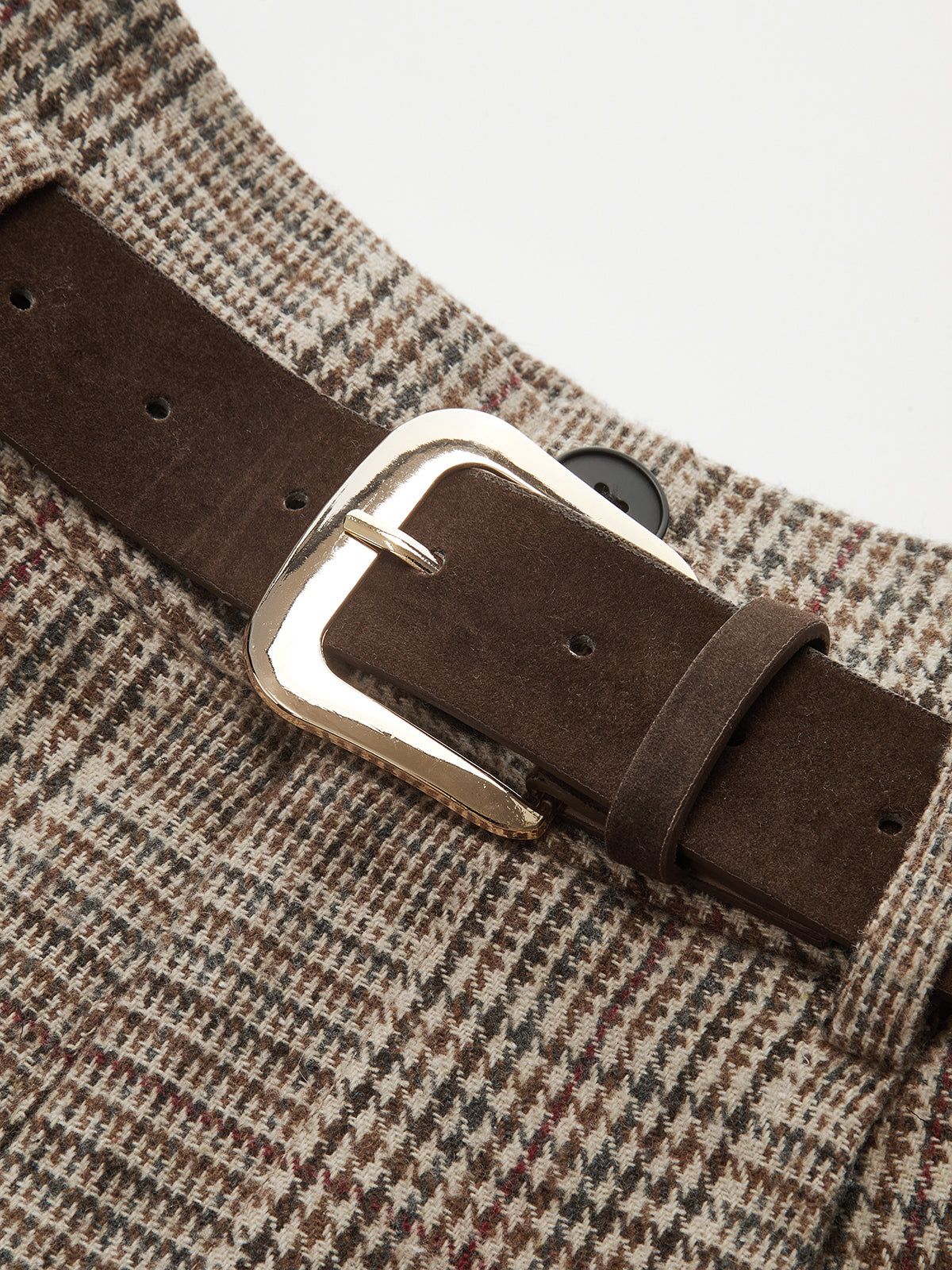 Gürtel-Shorts aus hochtailliertem Hahnentritt-Tweed
