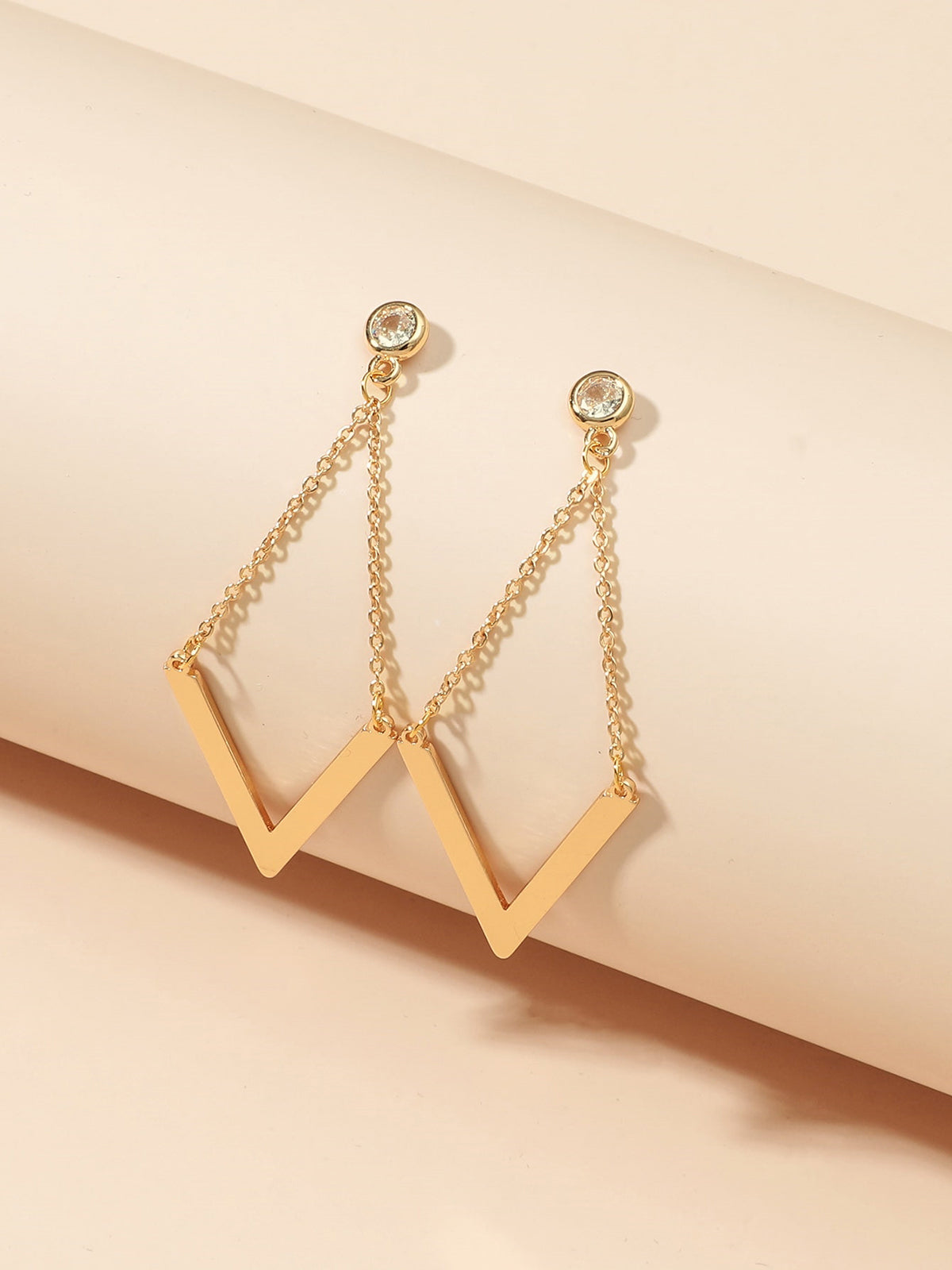 V-Shaped Chain Drop Earrings