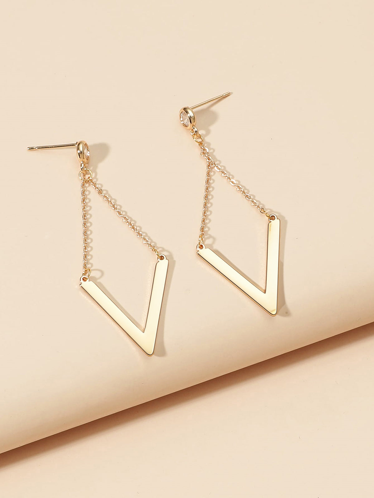 V-Shaped Chain Drop Earrings