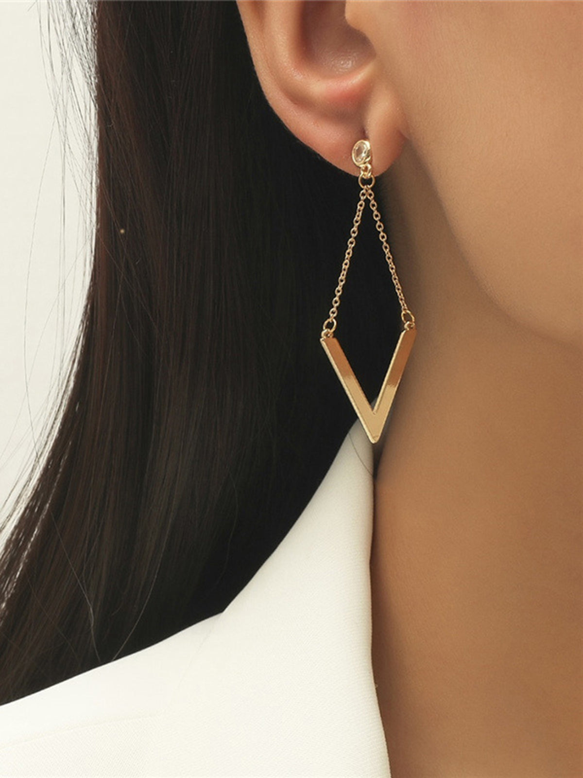 V-Shaped Chain Drop Earrings