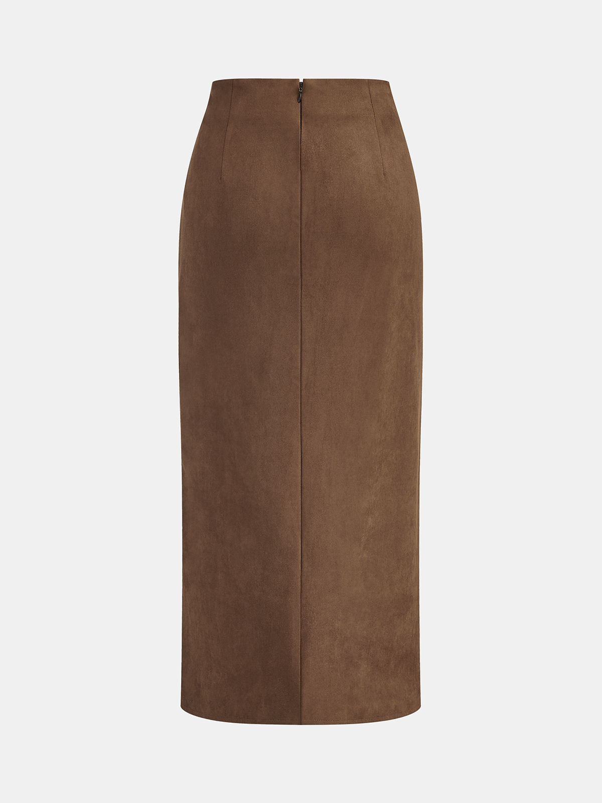 Jupe midi effet daim à boucle