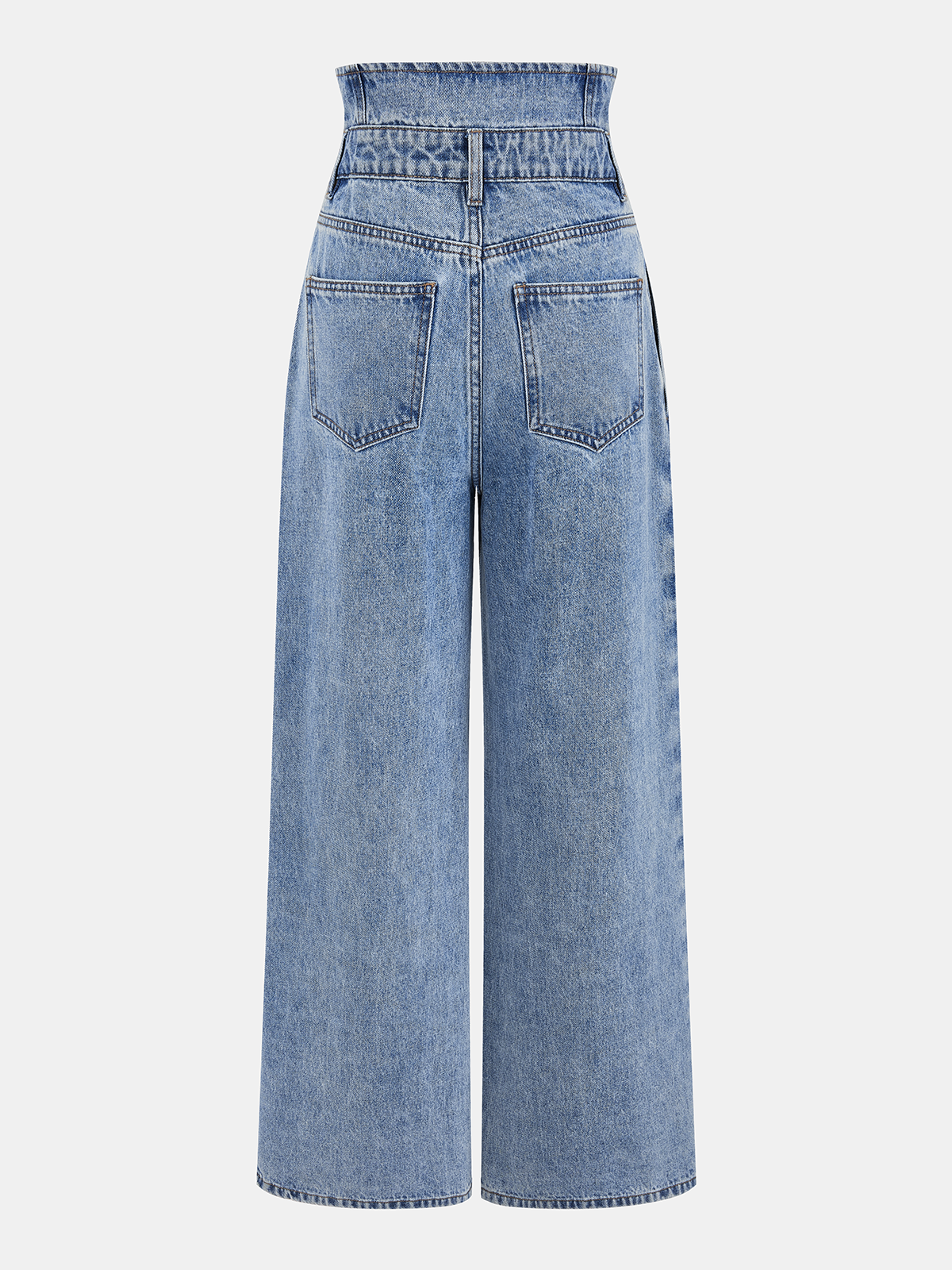 Jeans mit doppelter Bundfalte und weitem Bein