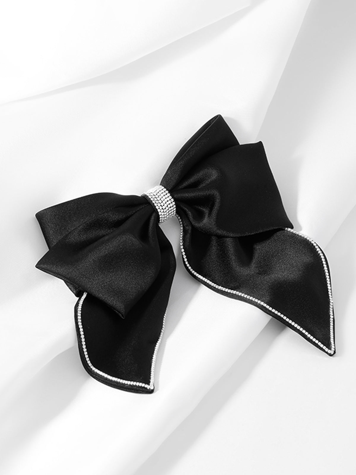 Rhinestone Trim Bow Hair Accessory