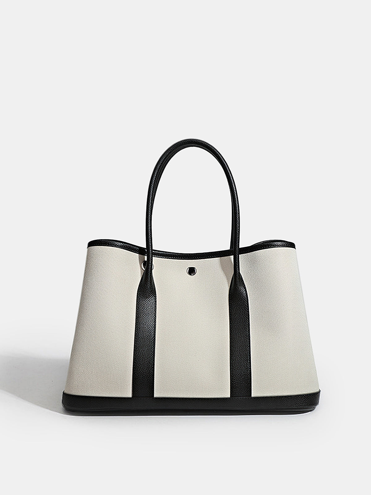 Large-Capacity PU Panel Canvas Tote Bag