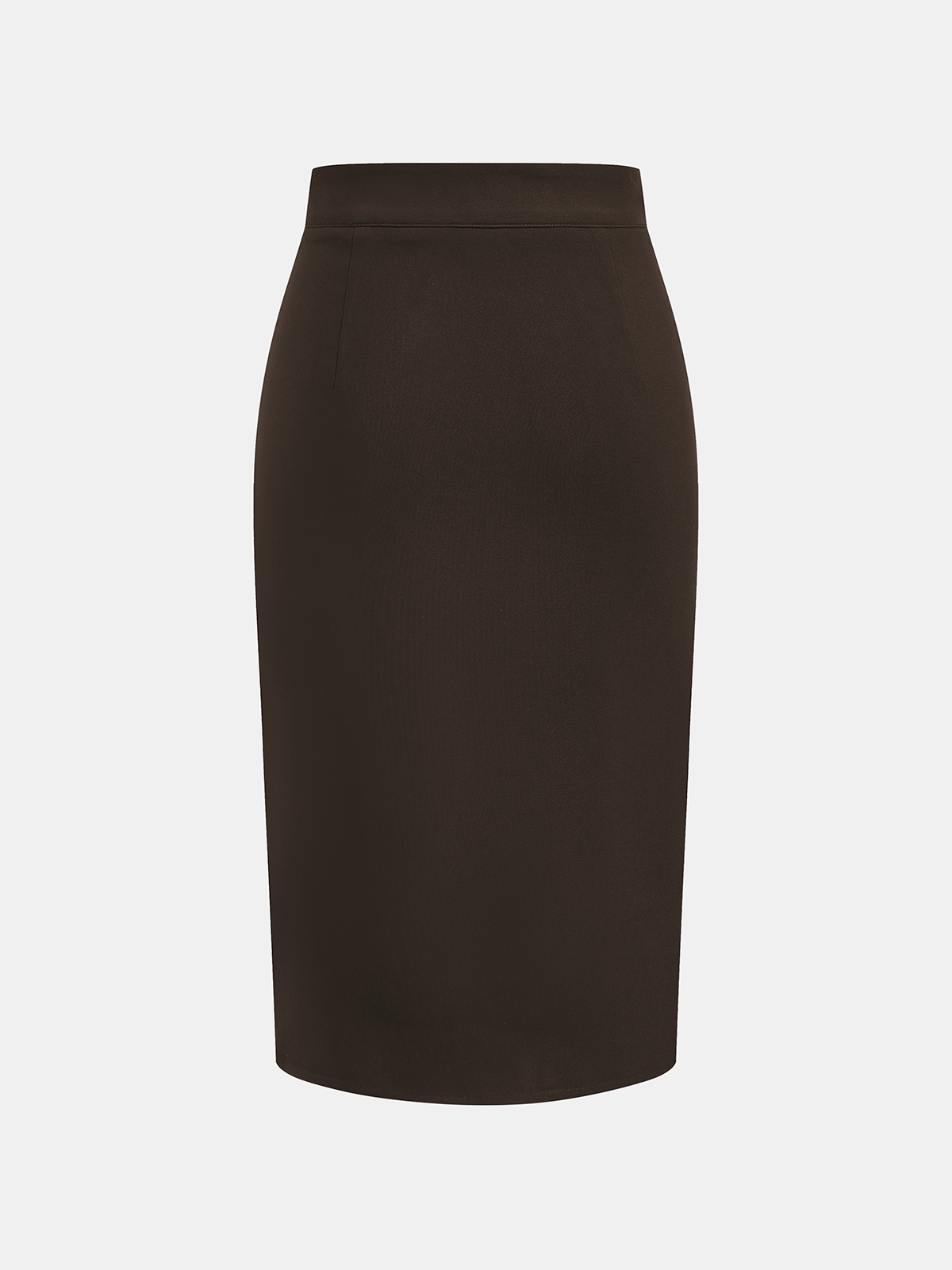 Metal Detail Asymmetric Slit Midi Skirt