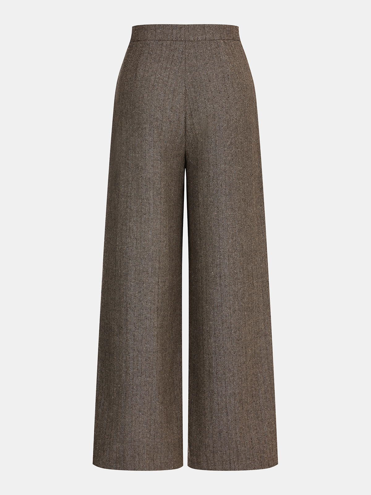 Herringbone Tweed Wide-Leg Pants