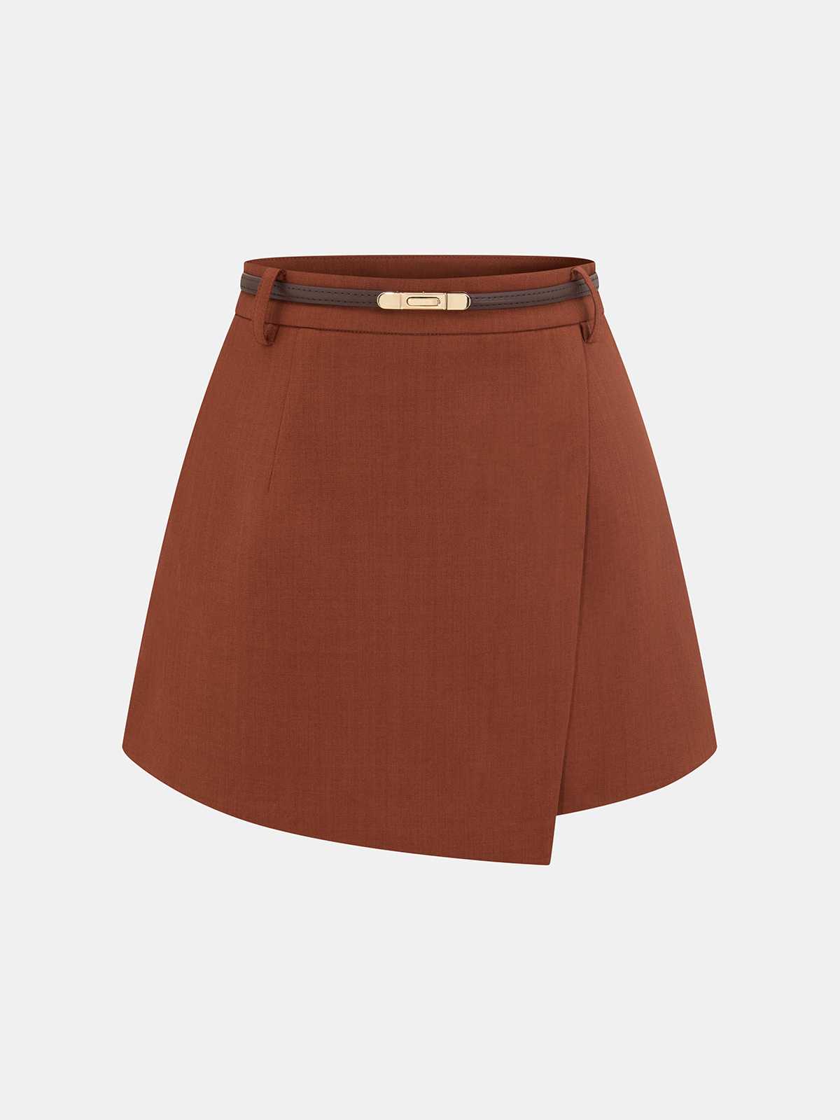 Asymmetrischer Mid-Waist Skort mit Gürtel