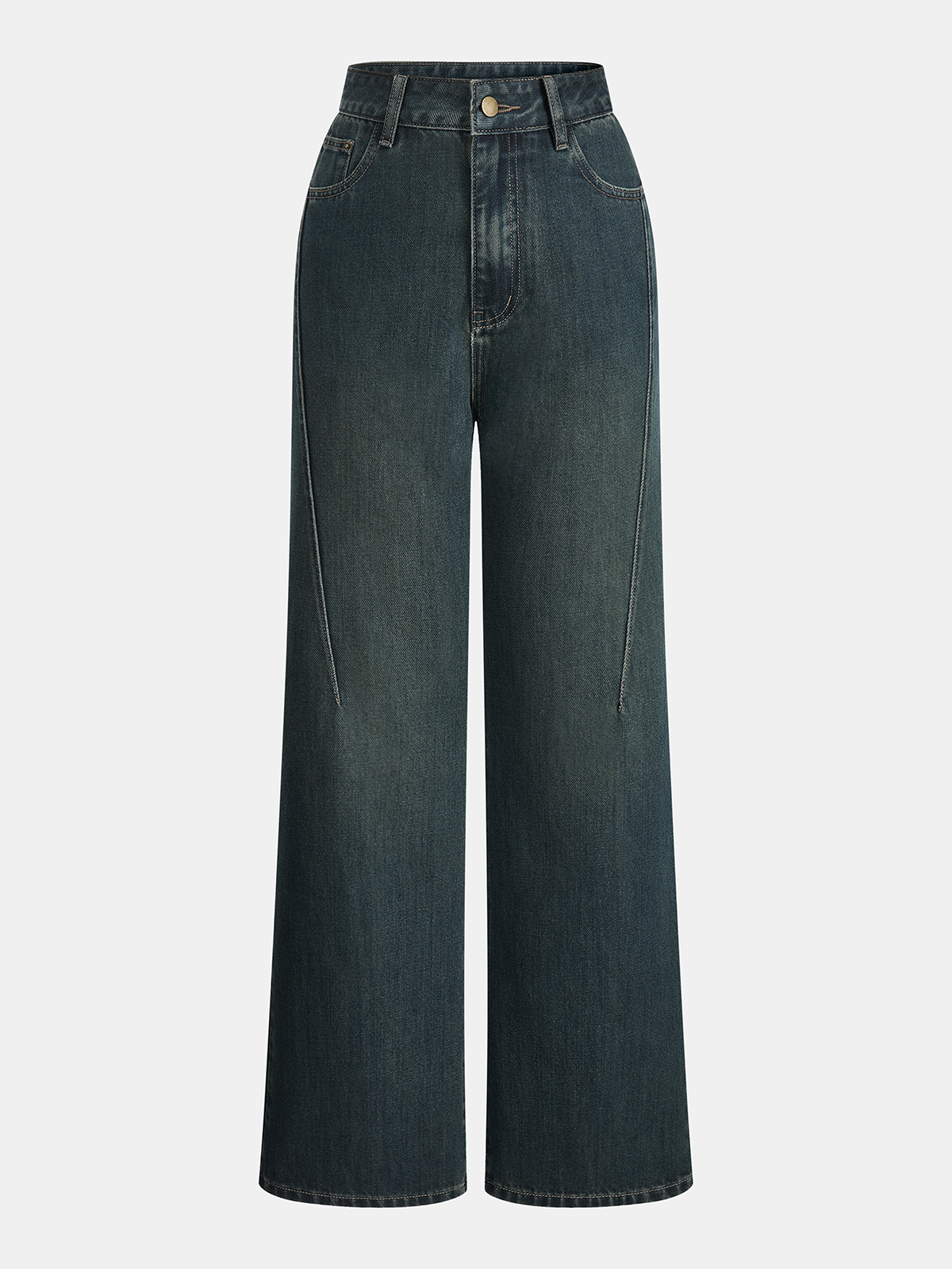 Jean droit taille mi-haute