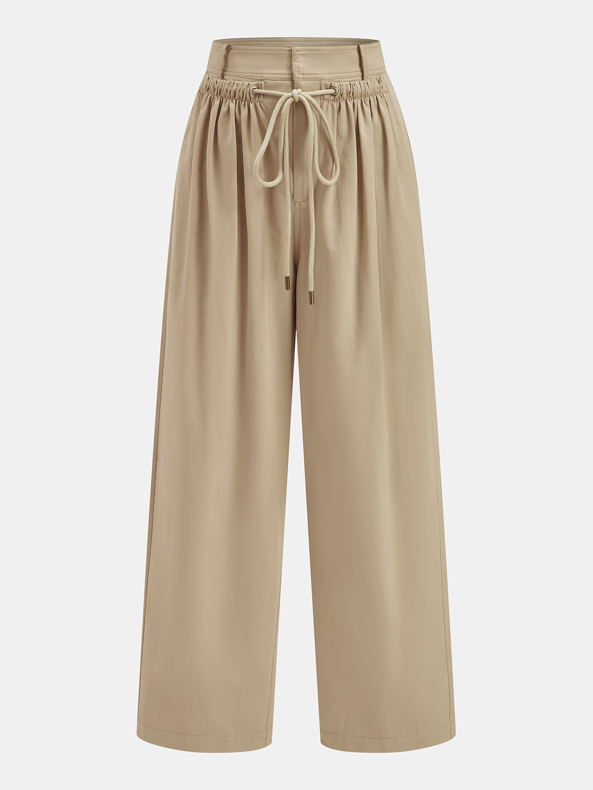 High-Waist-Hose mit weitem Bein und Kordelzug