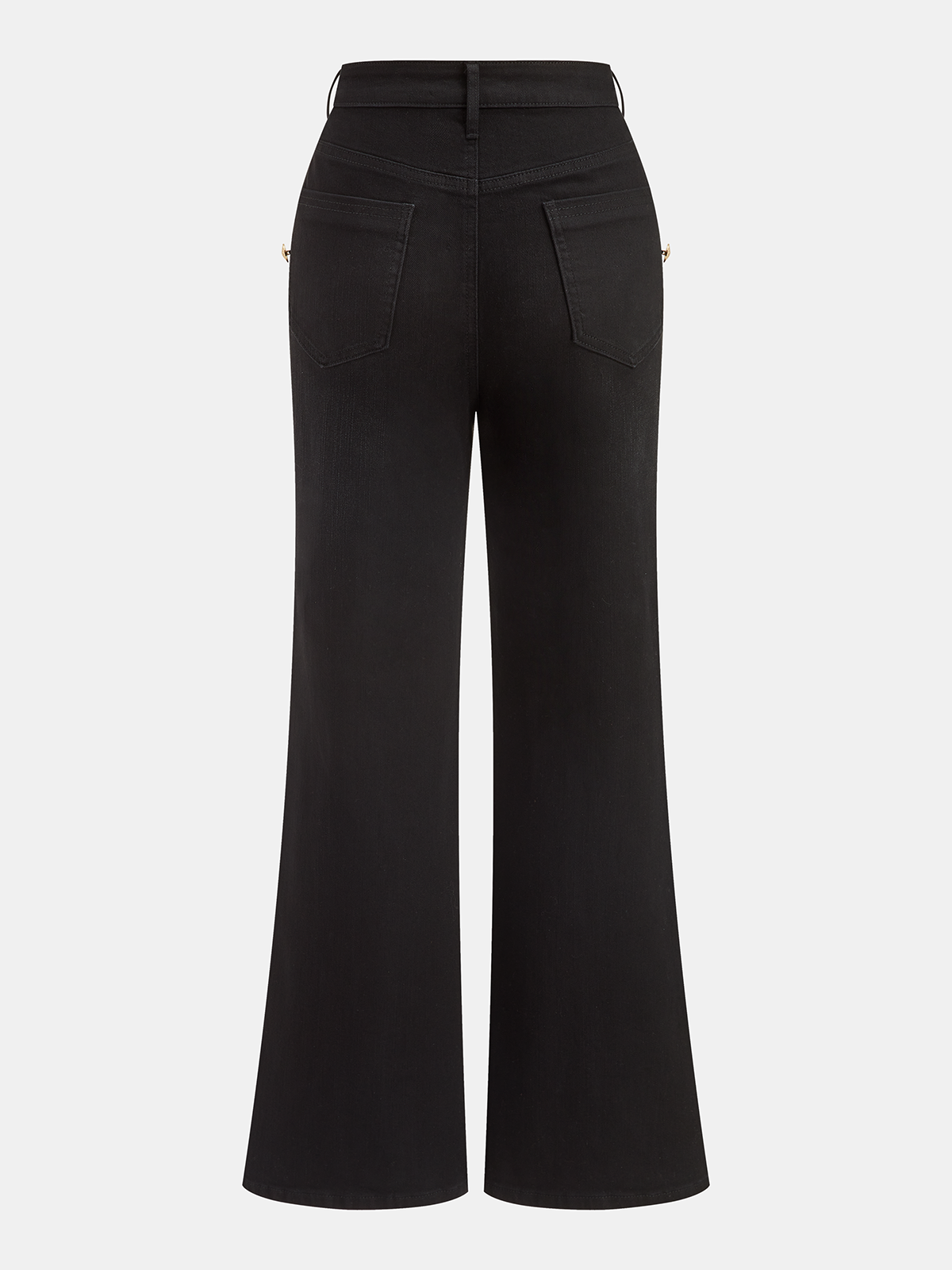 Ausgestellte Jeans mit gestreiftem Schal-Detail