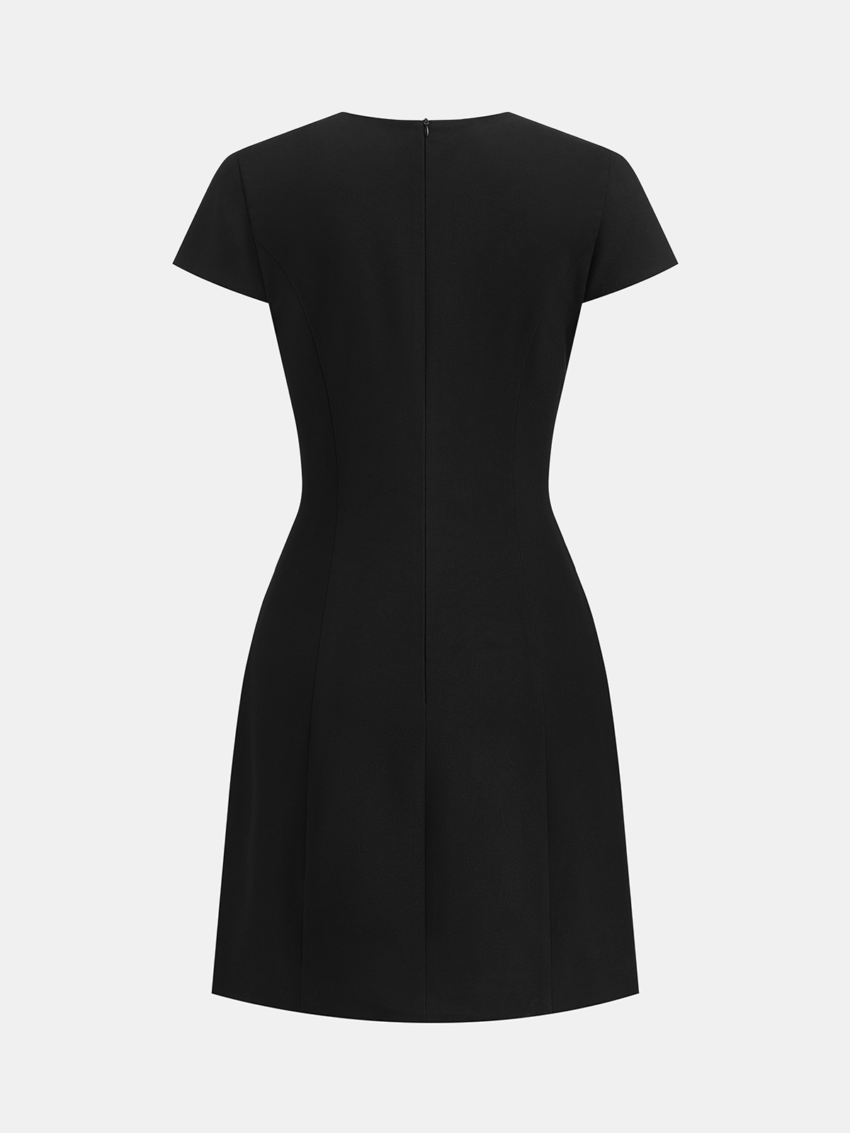 Keyhole Neckline Short Sleeve Mini Dress