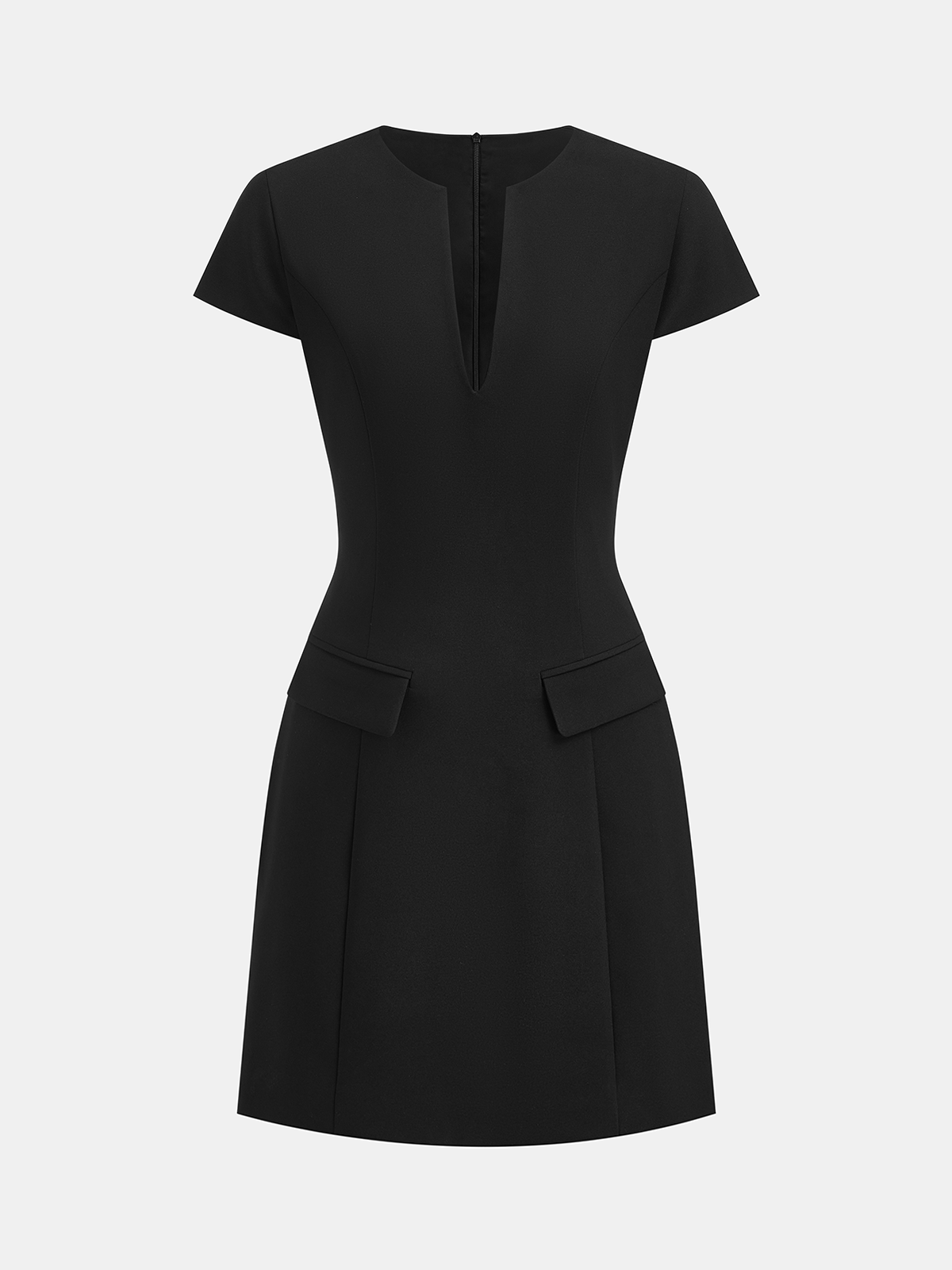 Keyhole Neckline Short Sleeve Mini Dress