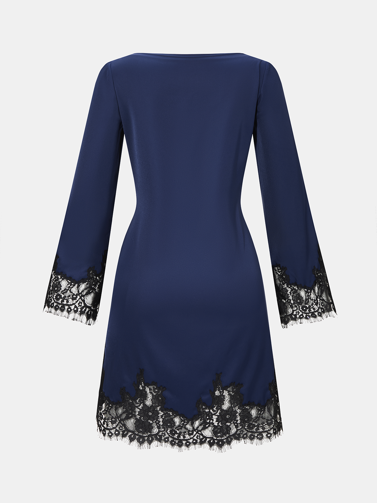 Lace Trim Satin Mini Dress