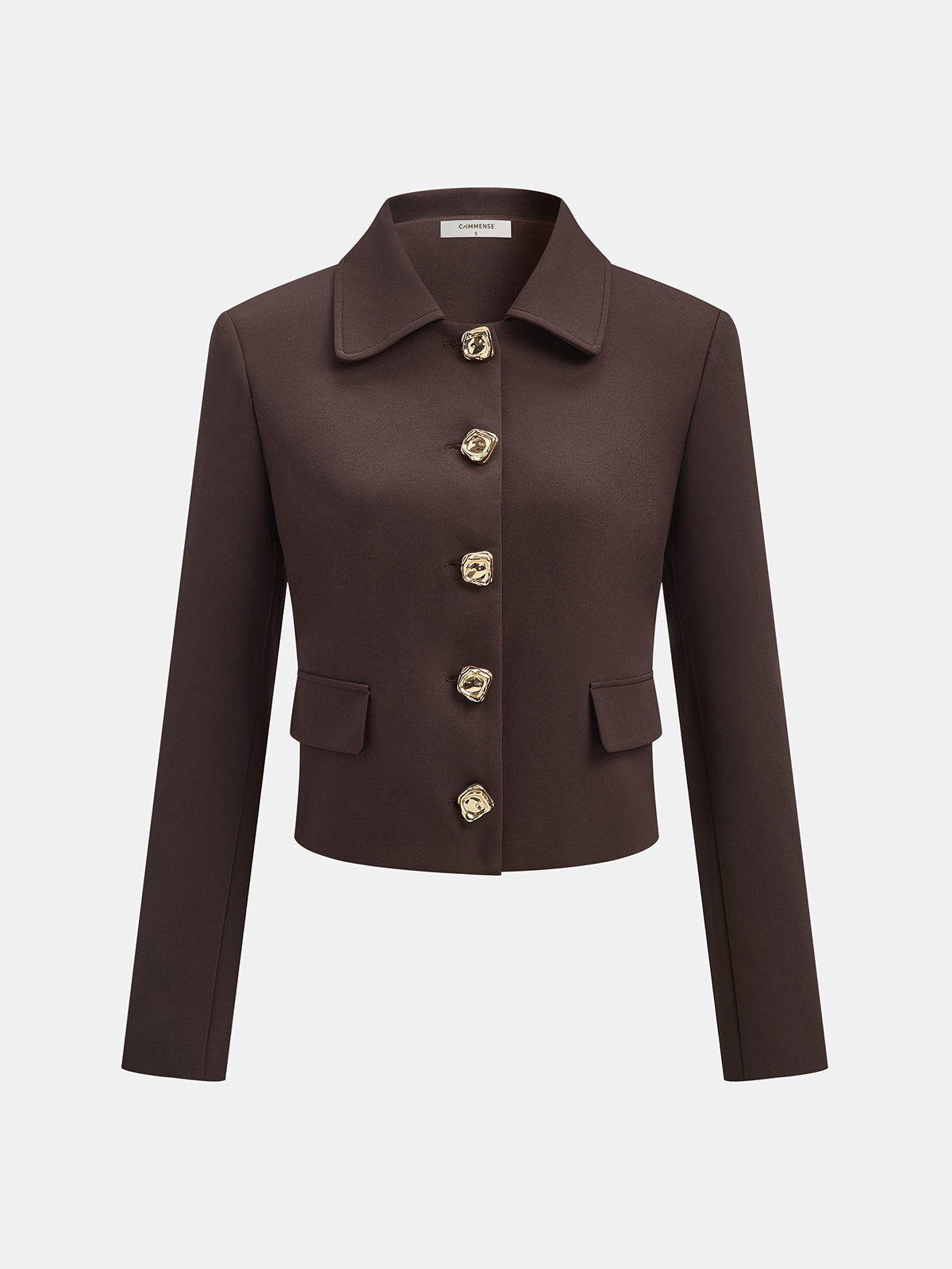 Jacke mit Kragen und Metallknöpfen