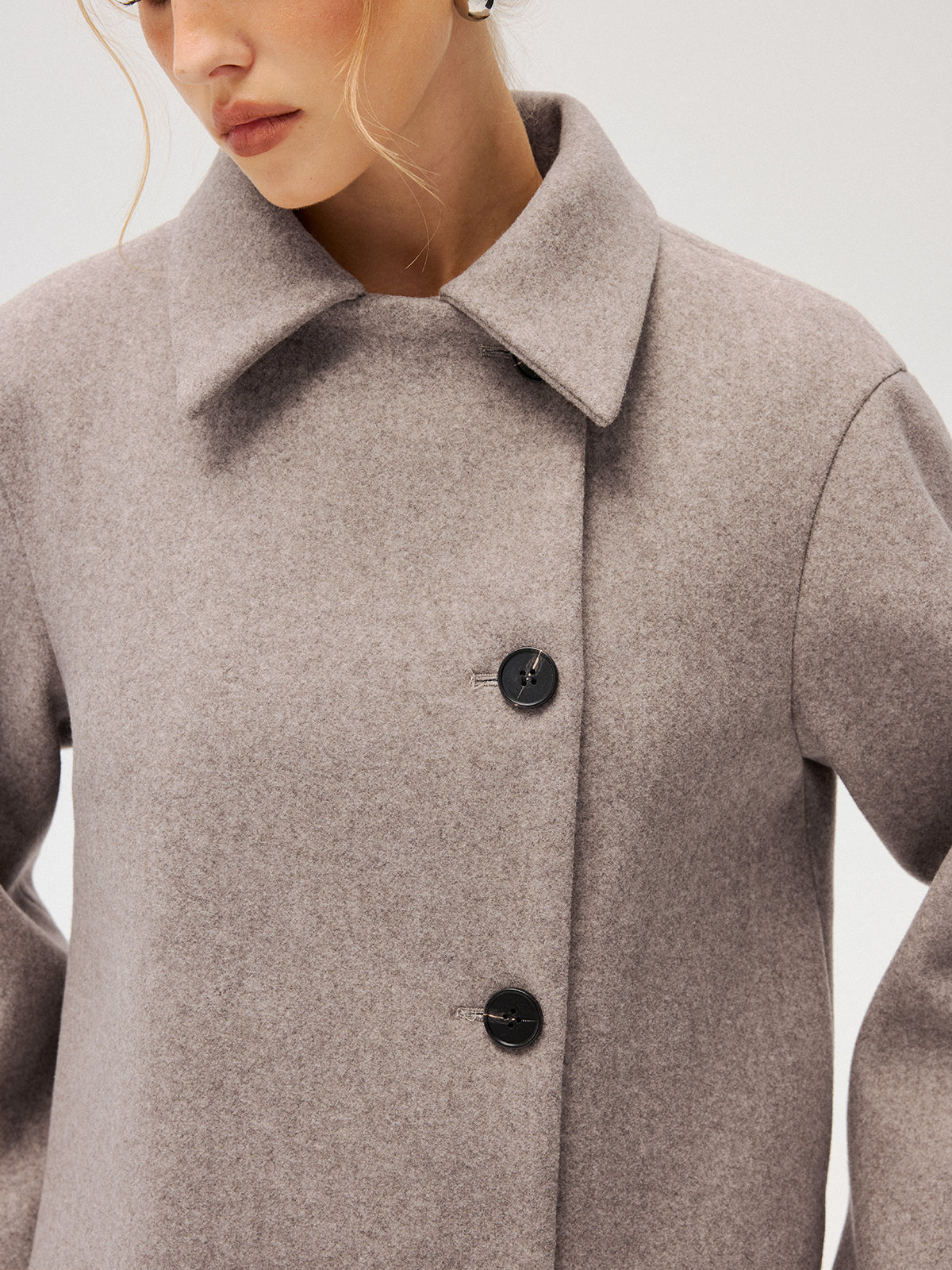 Manteau à col en mélange de laine