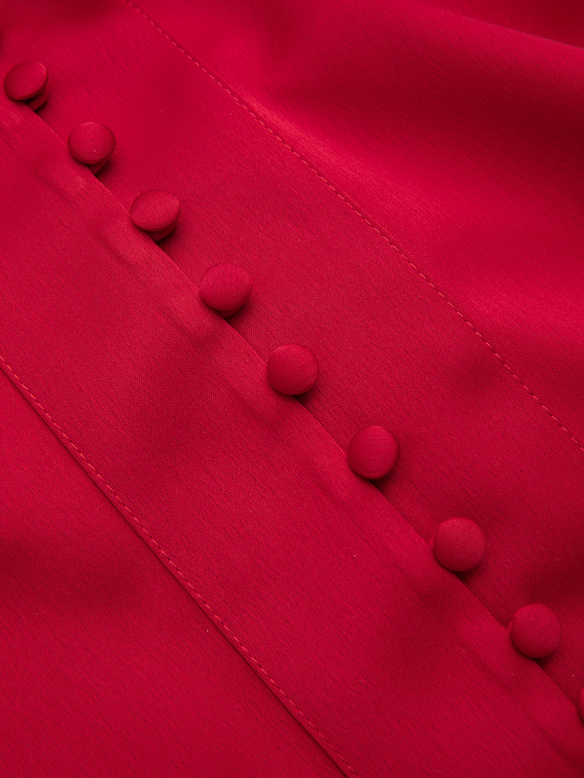 Satin Tie Neck Button Front Long Sleeve Blouse