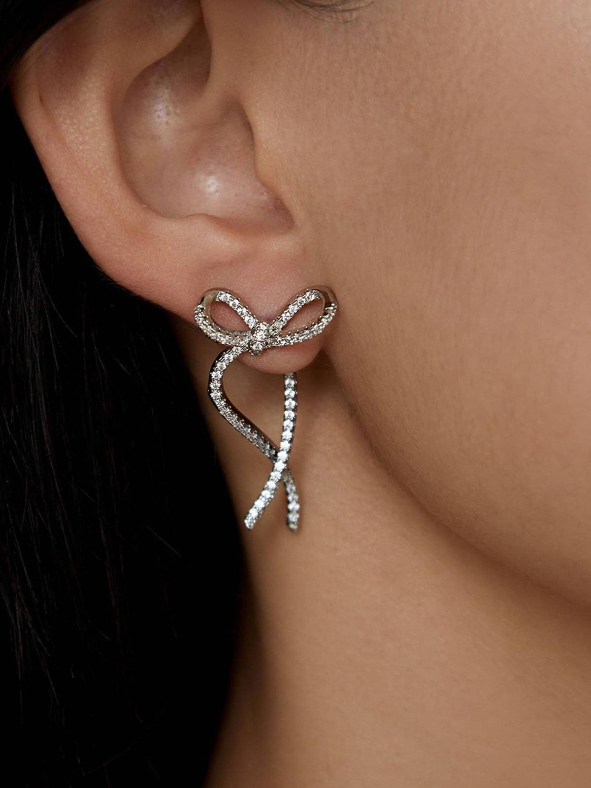 Zircon Bow Earrings