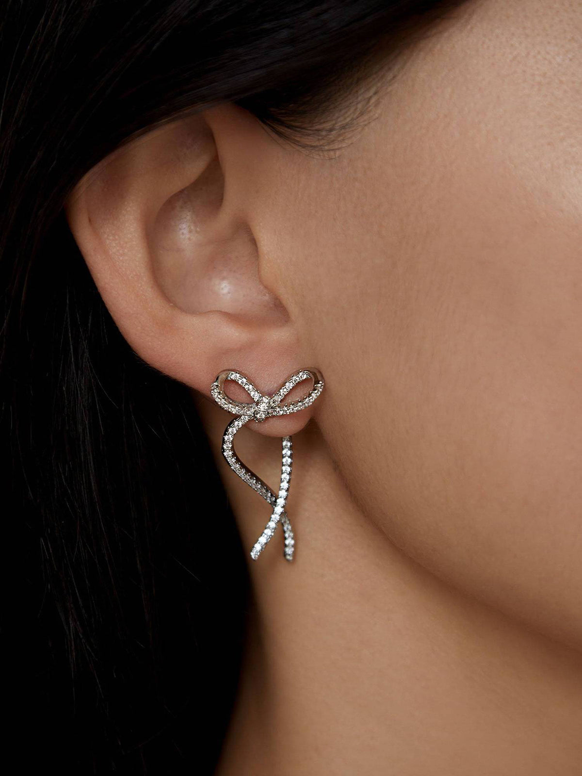 Zircon Bow Earrings