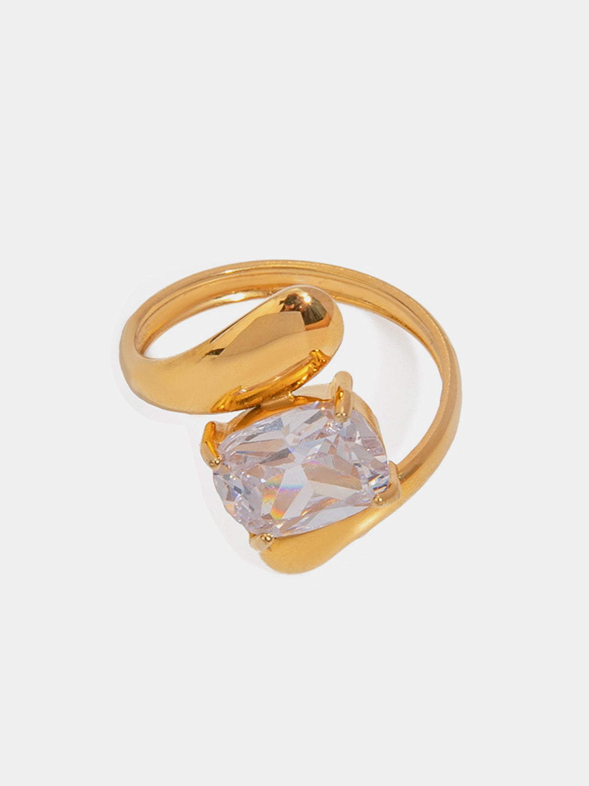 Twisted Zircon Statement Ring