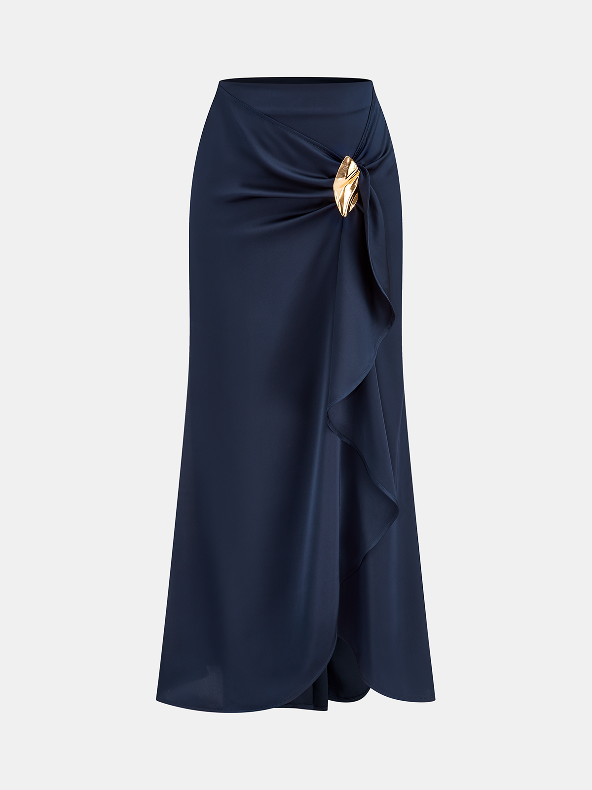 Twisted Satin Bodysuit & Ruffle Maxi Skirt Set
