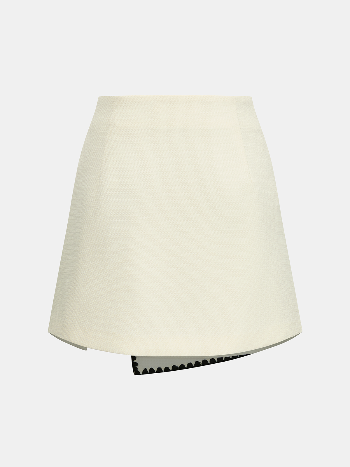 Asymmetrischer Minirock mit Muschelsaum